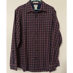 LL Bean Size Large Long Sleeve Plaid Button Up Shirt